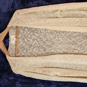 Beige loose knit cardigan